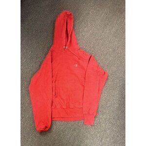 Champion Reverse Weave Hoodie Mens XS Red Distressed Pullover Sweatshirt Logo